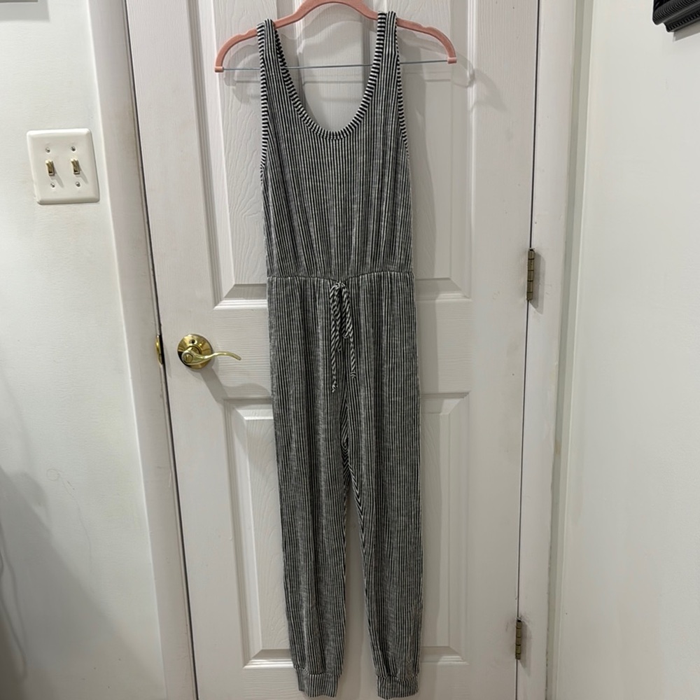 Striped Black and White Jumpsuit